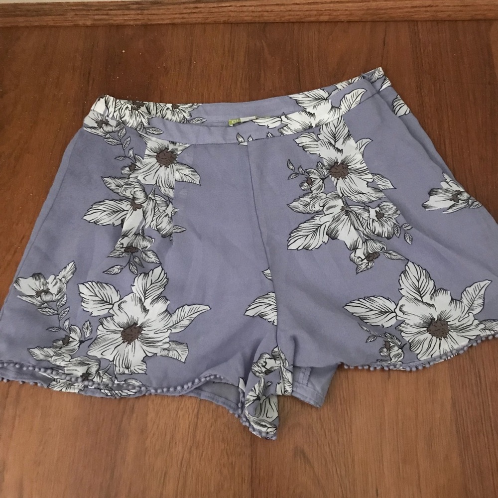 Purple flower shorts